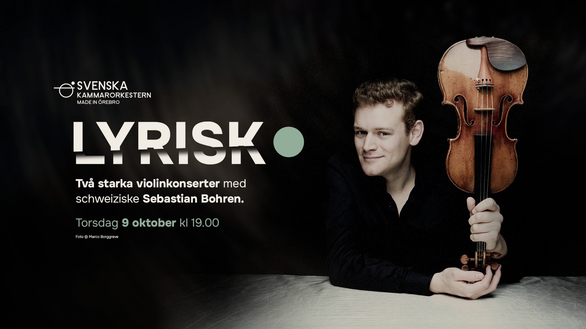 Porträttbild på violinisten Sebastien Bohren © Marco Borggreve