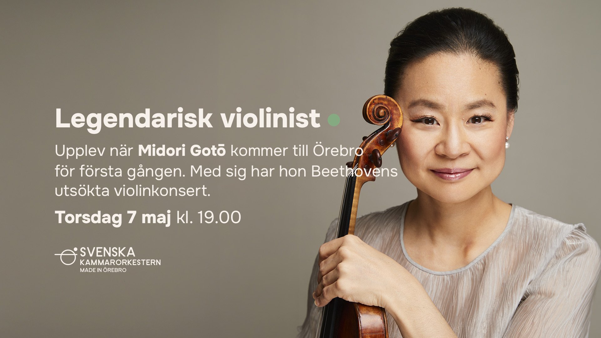 Foto på violinisten Midori Goto av Nigel Parry.