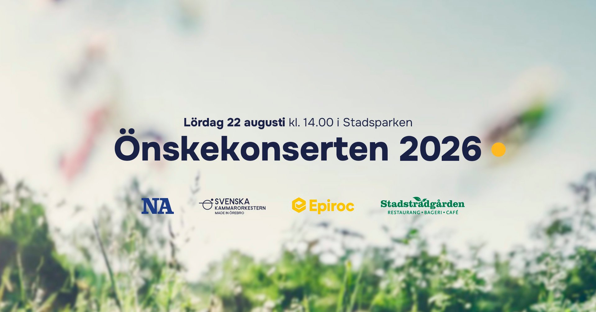 En sommaräng bakom texten "Önskekonserten 2026"