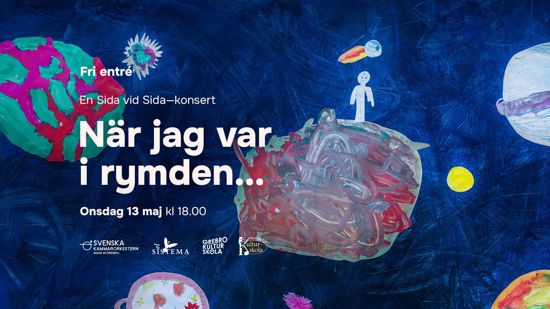 En illustrerad astronaut på en planet.